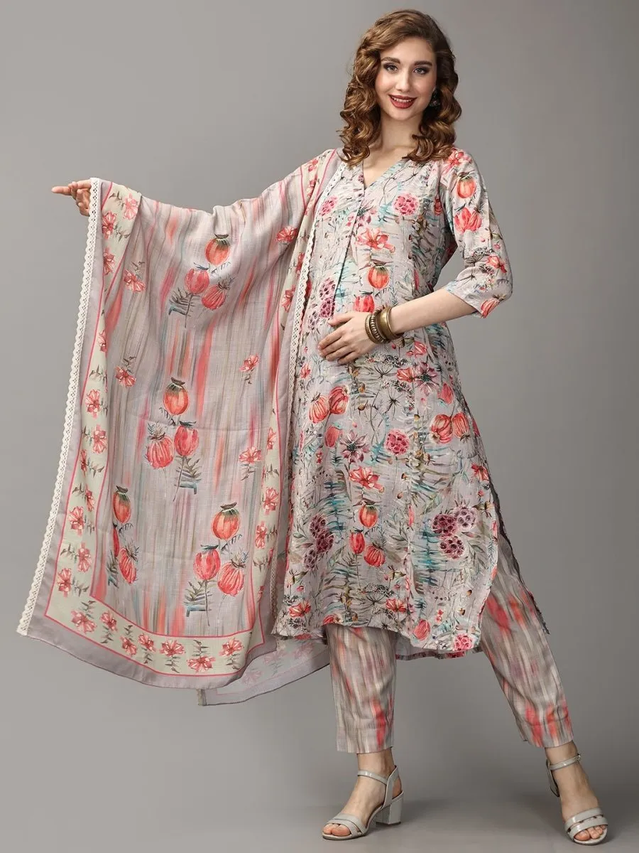 Blossom In My Garden Maternity and Nursing Kurta Set with Dupatta