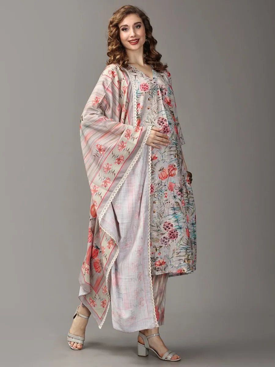 Blossom In My Garden Maternity and Nursing Kurta Set with Dupatta