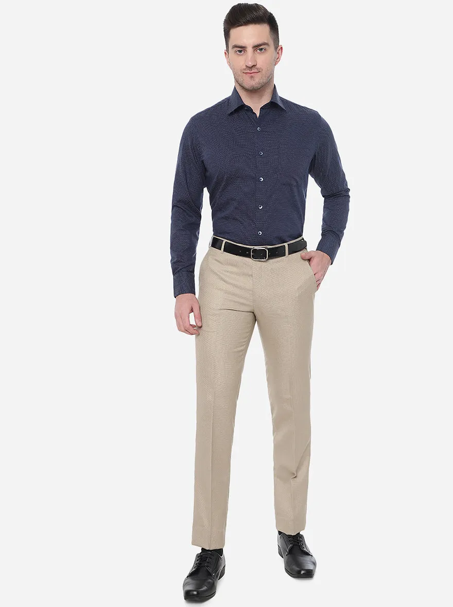 Blue   Printed Slim Fit Formal Shirt | Metal