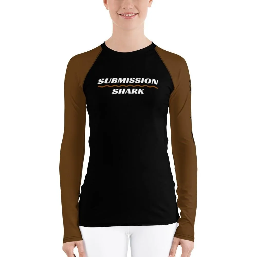 Brown SS Premium Standard ~ Women's Rash Guard
