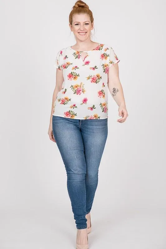 Colorful & Floral Print Top