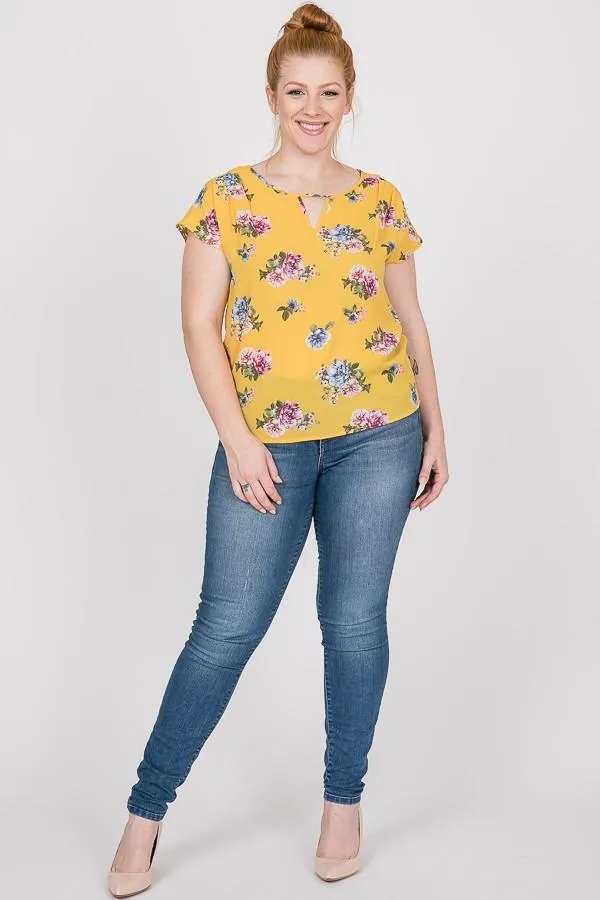 Colorful & Floral Print Top