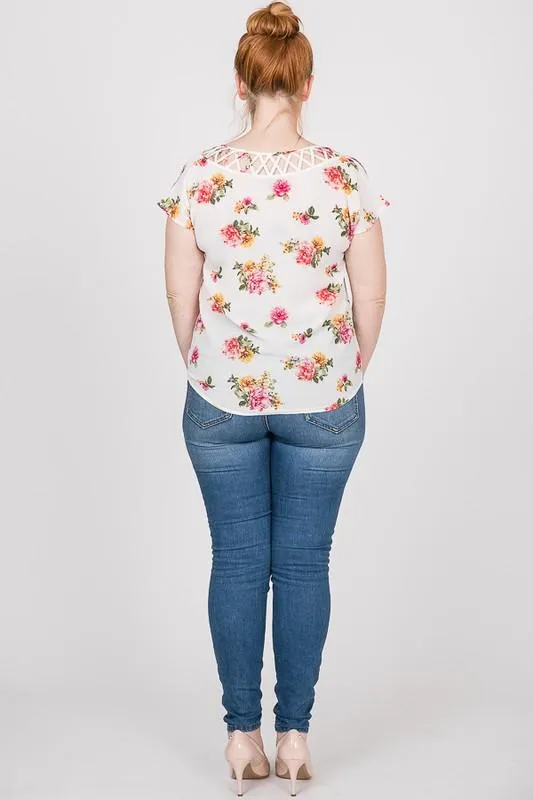 Colorful & Floral Print Top