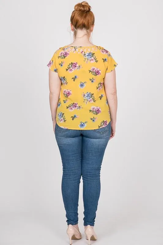 Colorful & Floral Print Top