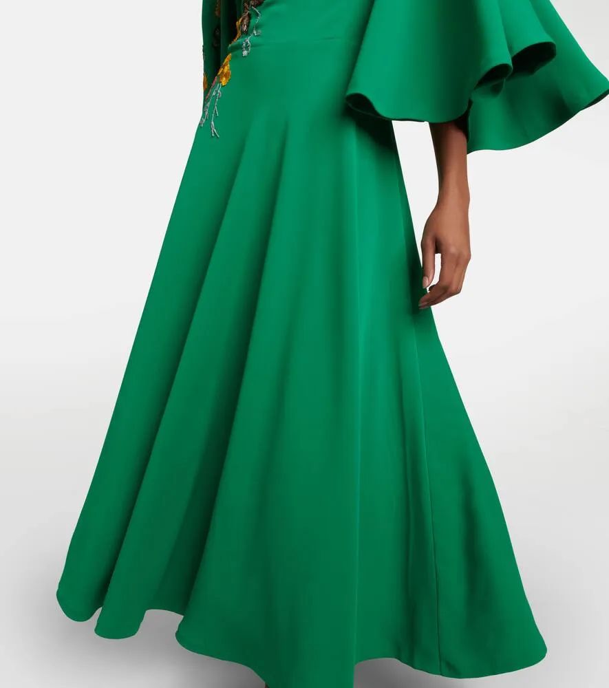 Costarellos Zinnia embroidered cape maxi dress