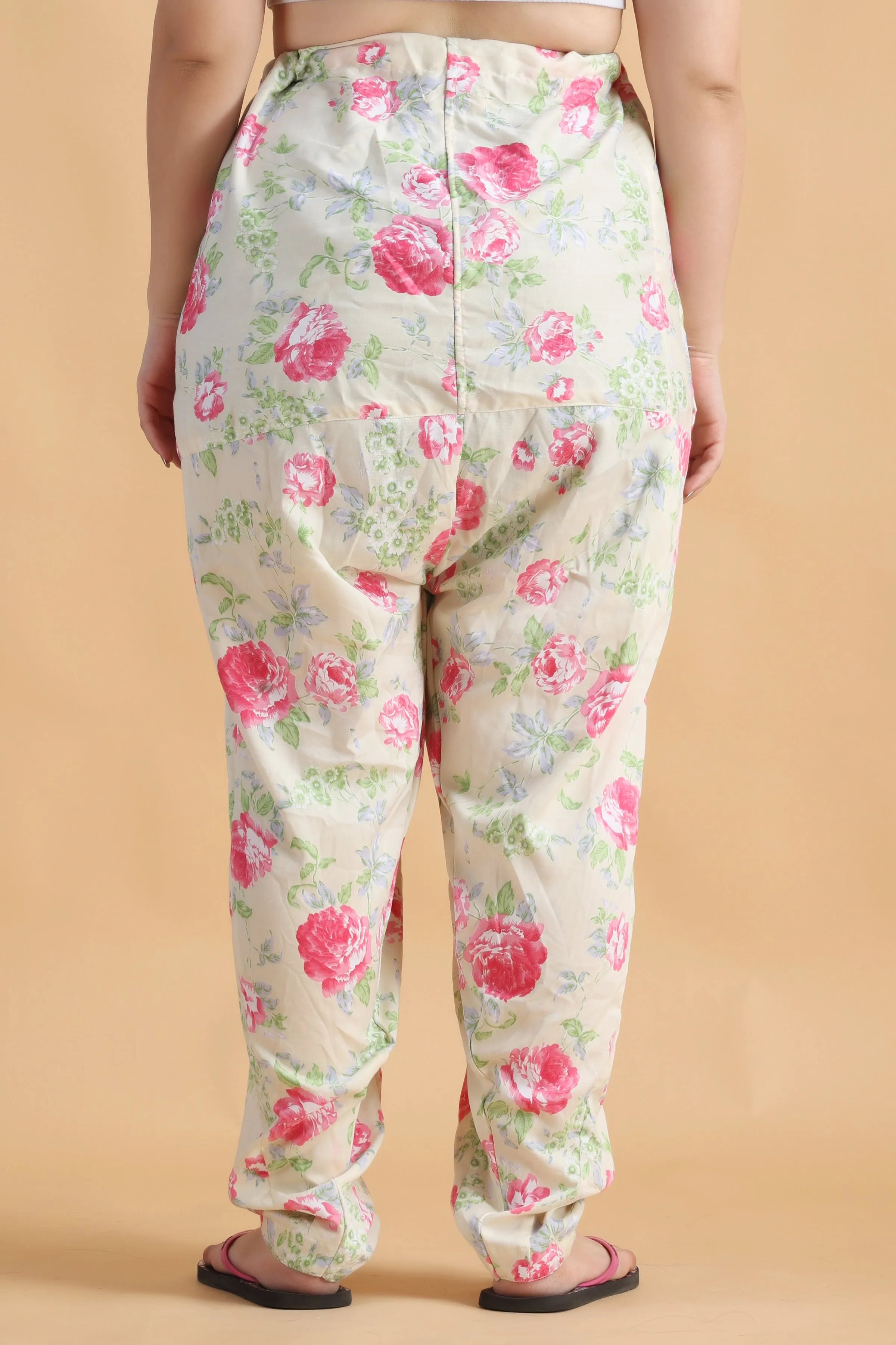 Cream Floral Maternity Salwar