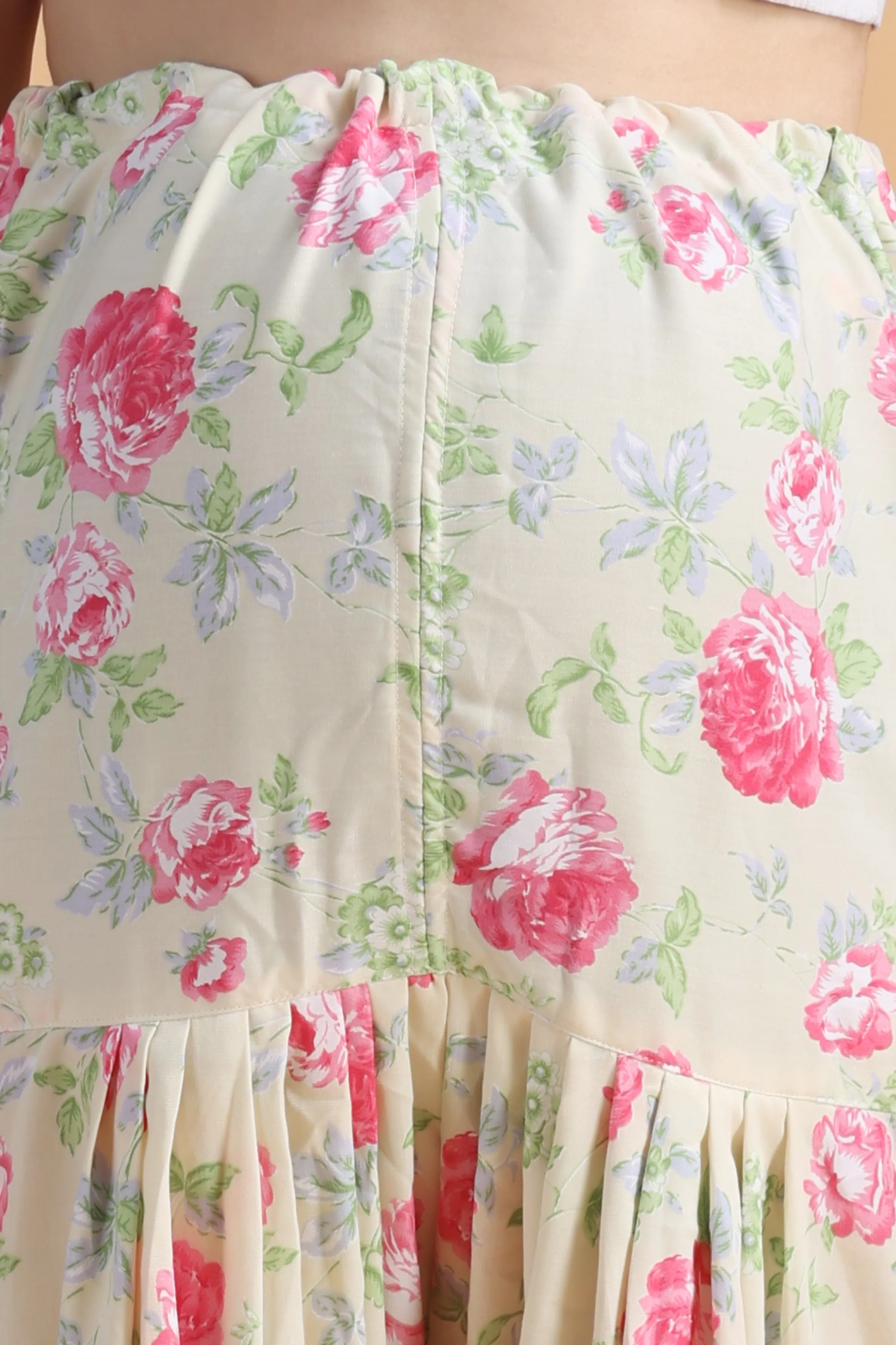 Cream Floral Maternity Salwar