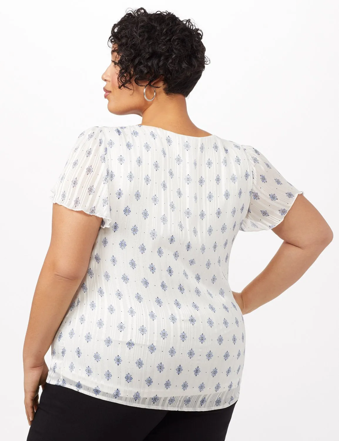 Diamond Print Lurex Blouse