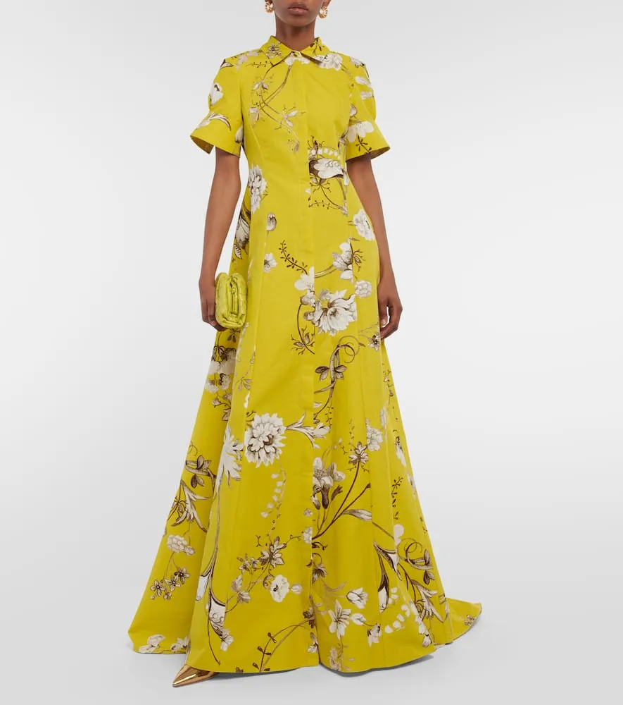 Erdem Ilana floral cotton faille gown