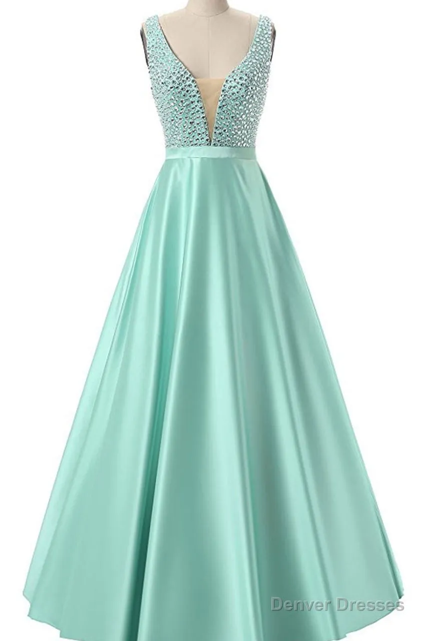 Fairy Tale Green Prom Dresses Satin Prom Dresses Sexy Prom Dresses