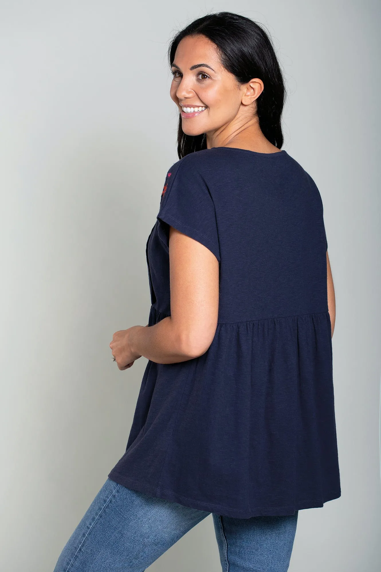 Frugi Helena Maternity & Nursing Top - Indigo Floral