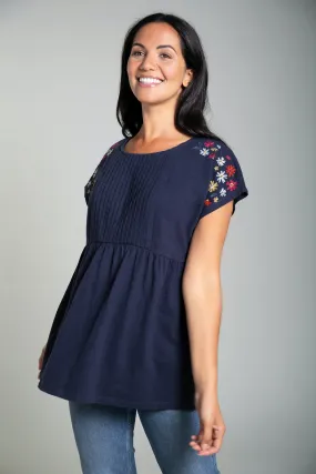 Frugi Helena Maternity & Nursing Top - Indigo Floral