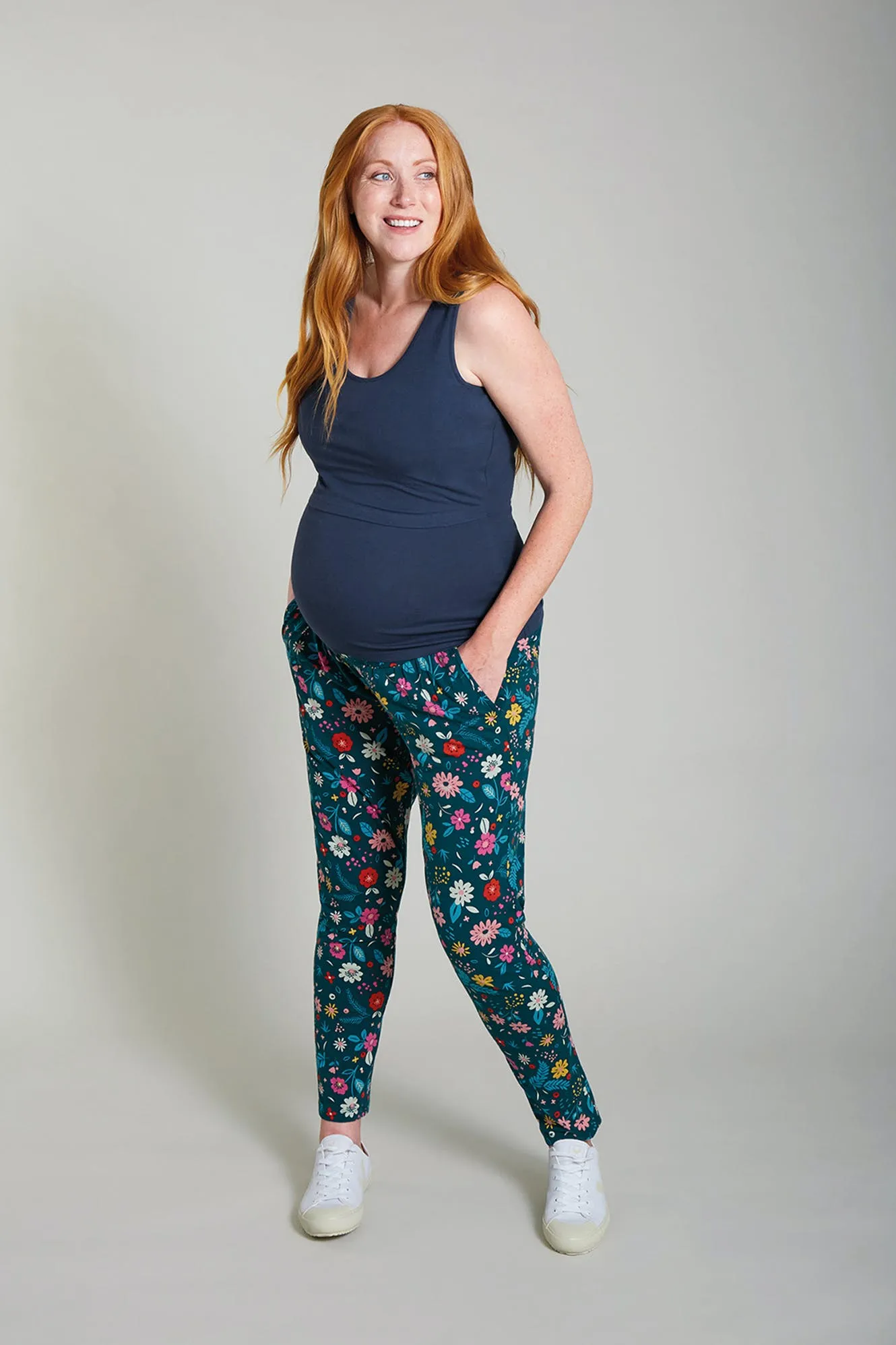 Frugi Parsnip Maternity Hareem Trousers - Scandi Floral