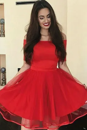 Homecoming Dresses Scoop Short/Mini Tulle With Beading