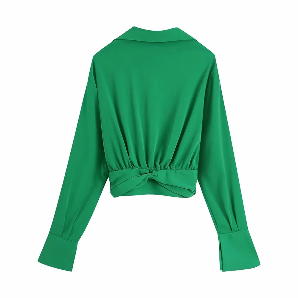 KNITTED CROPPED BLOUSE