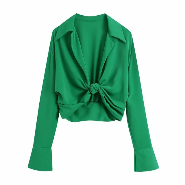 KNITTED CROPPED BLOUSE