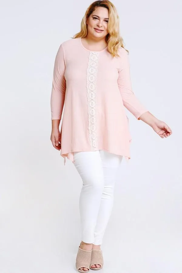Lace x Crochet Pink Top