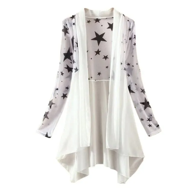 Ladies Cardigan Printed Blouses
