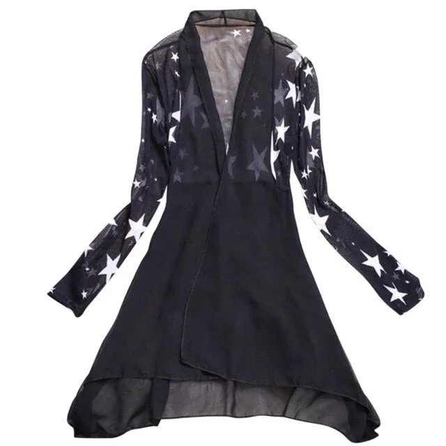 Ladies Cardigan Printed Blouses