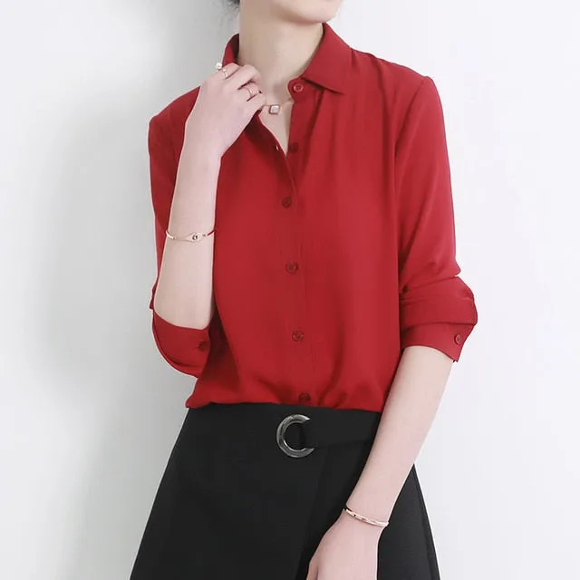 New Women's Shirt Classic Chiffon Blouse