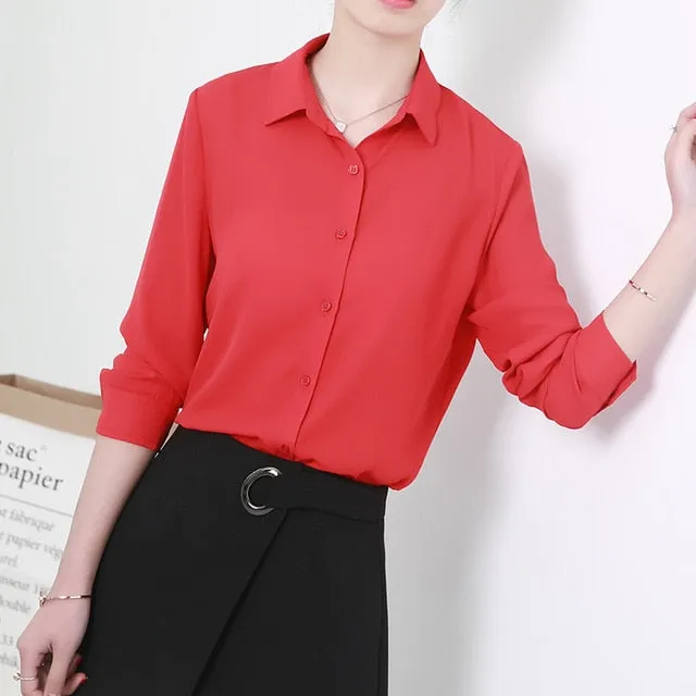 New Women's Shirt Classic Chiffon Blouse