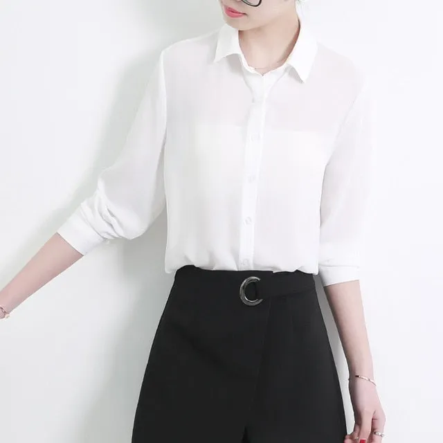 New Women's Shirt Classic Chiffon Blouse