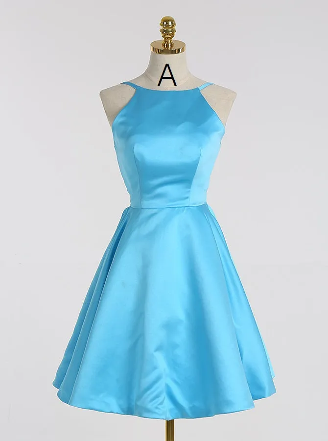 Pink Homecoming Dresses,Modest Cocktail Dresses,Backless Cocktail Dress,CD00055