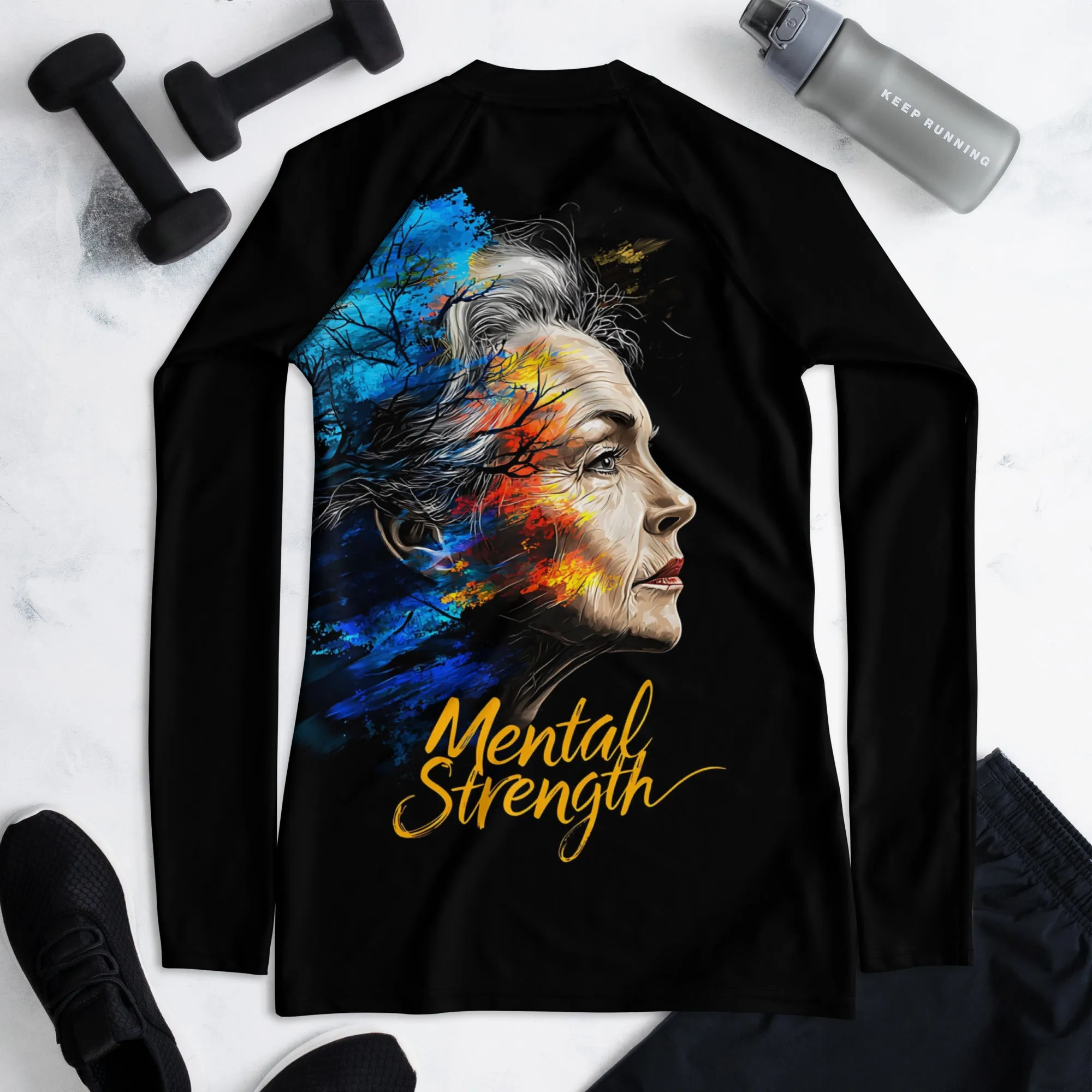 Unshakable Grace: The Art of Mental Strength Women's Rash Guard