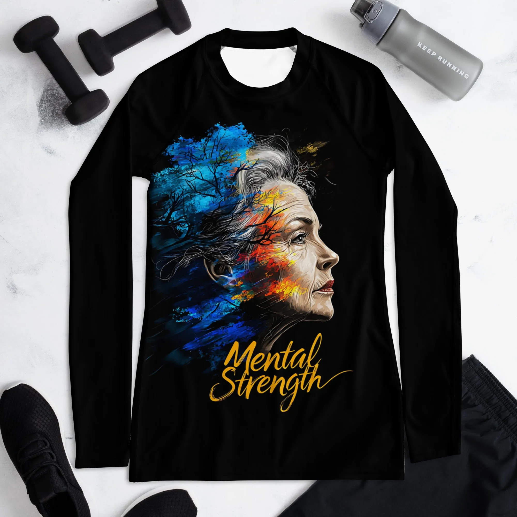Unshakable Grace: The Art of Mental Strength Women's Rash Guard