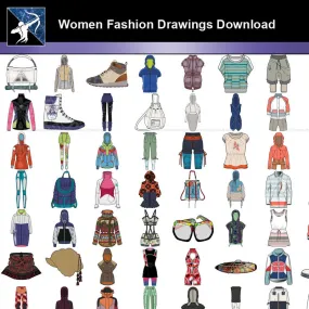 ★Women Fashion Drawings Download  V.2-Women Dresses,Tops,Skirts,Shoes Design Drawings